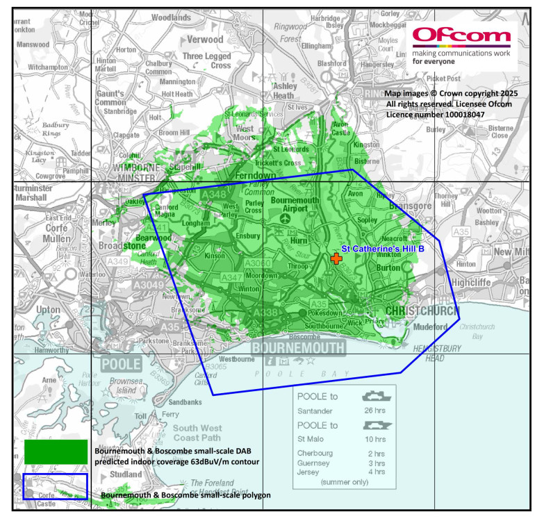 Bournemouth & Boscombe small-scale coverage map